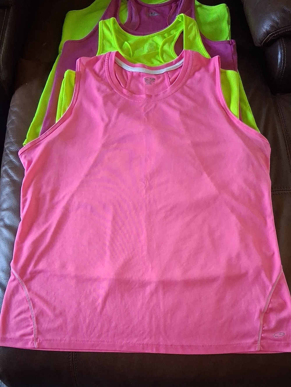 5 Under Armour Champion Neon Rib Tank Tops Pink Yellow XL XXL - Picture 5 of 12